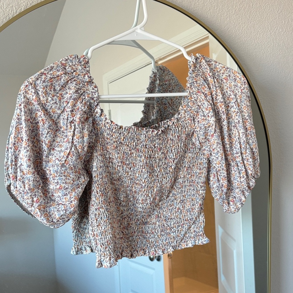 Altar'd State Multicolor Floral Smocked Blouse